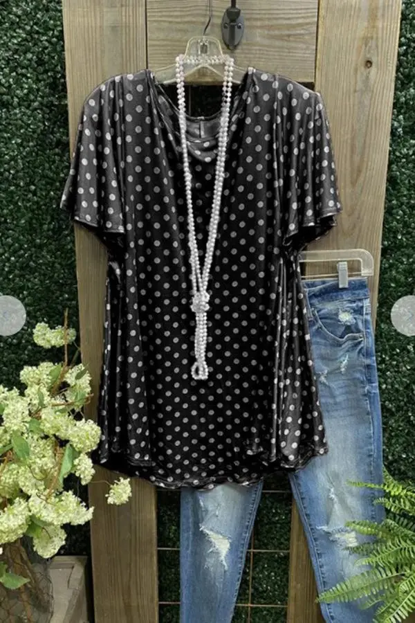Casual Polka Dot Print T-shirt