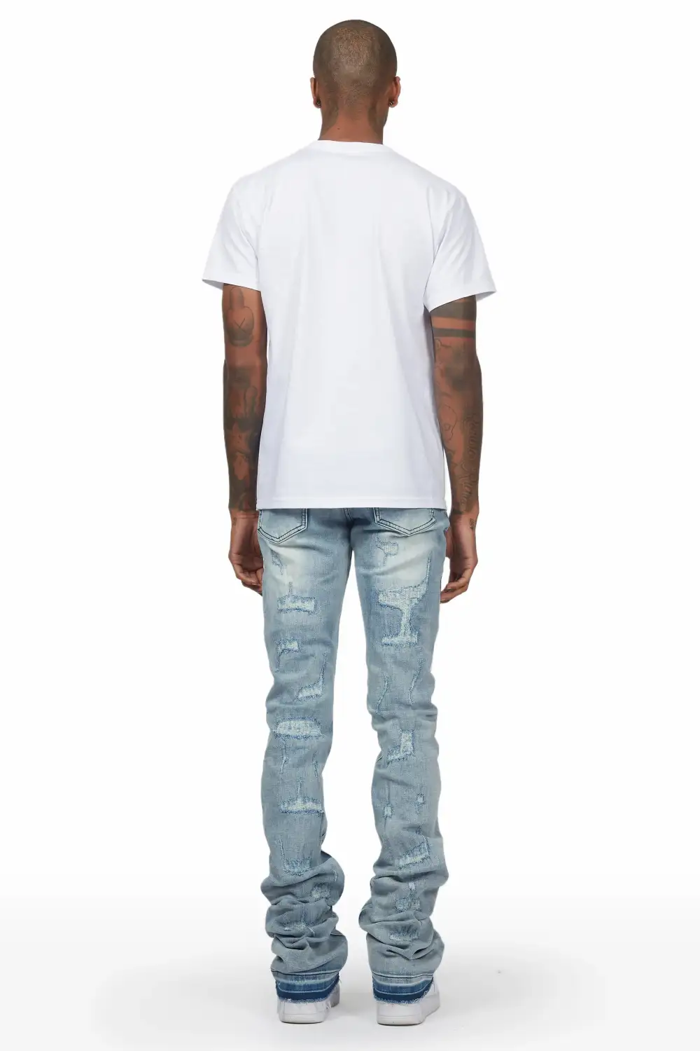 Misael Blue Painter Super Stacked Flare Jean