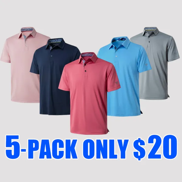 Mens Polo Shirts Short Casual Dry Fit Performance Designed Collared Golf Polo Shirts for Men Plus Size Men's Tops