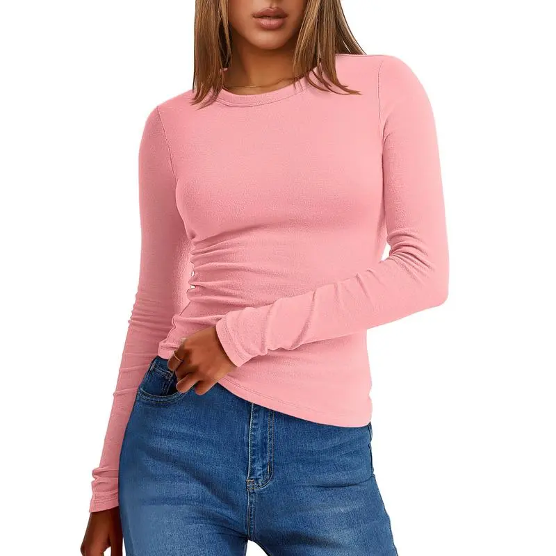 2025 Women's Long-Sleeve Thermal Tee: Crewneck, Slim Fit, Warm (Fall/Winter Basic)