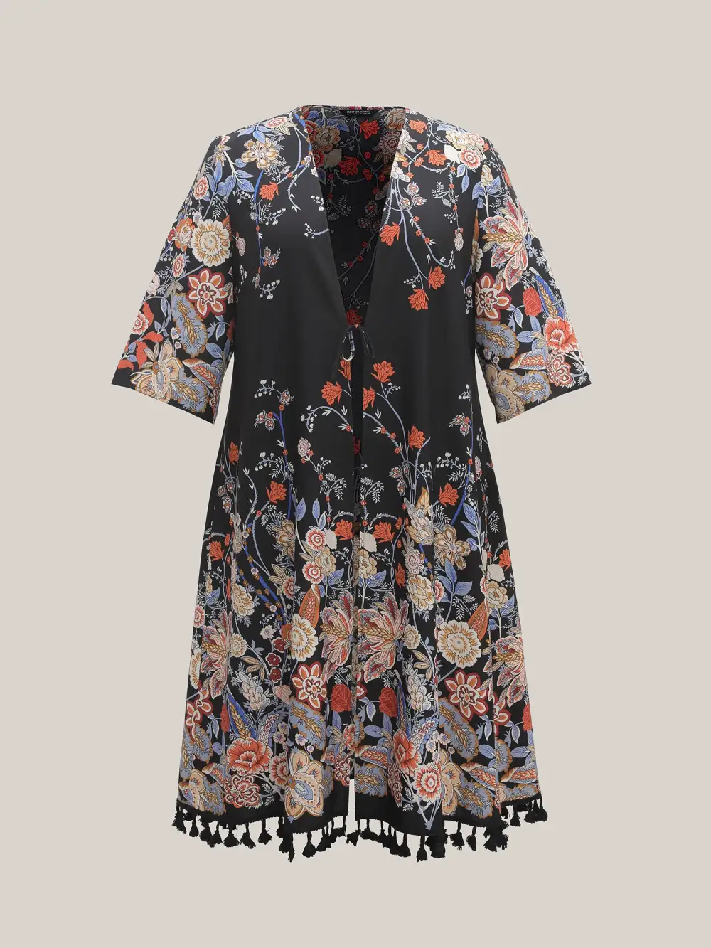 Romantic Floral Print Vacation Kimono Cardigan