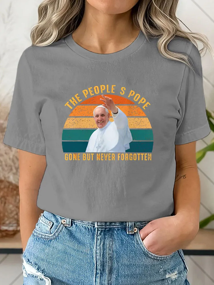 Women's The People Gone But Never Forgotten Print Short Sleeve Round Neck Cotton T-Shirt