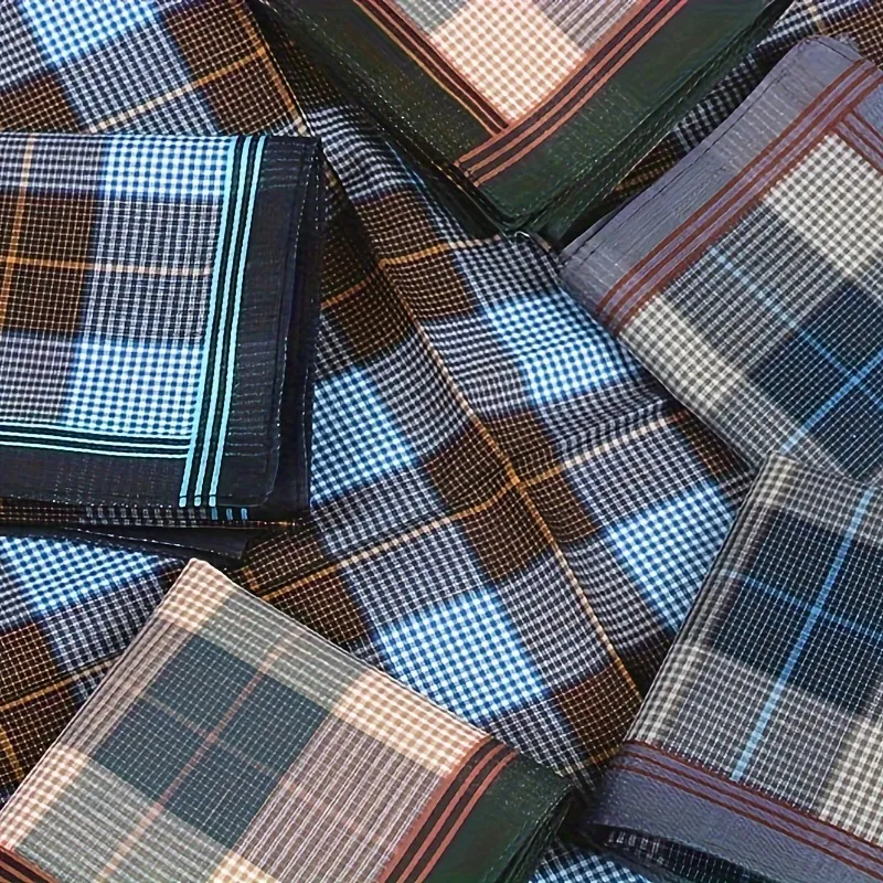Striped Vintage Pure Cotton Square Handkerchief