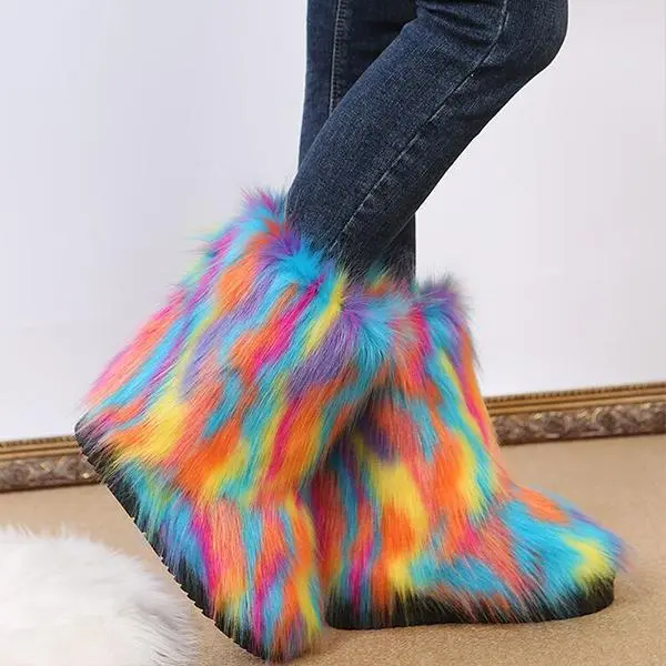 Women's Casual Warm Plush Mid-Leg Snow Boots 48476185S