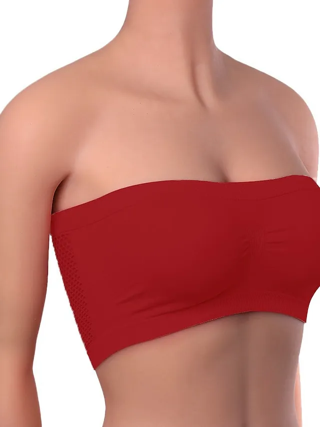 Women's Top Pure Color Fashion Hot Comfort Home Street Daily Nylon Breathable Bandeau Sleeveless Summer Spring Black White