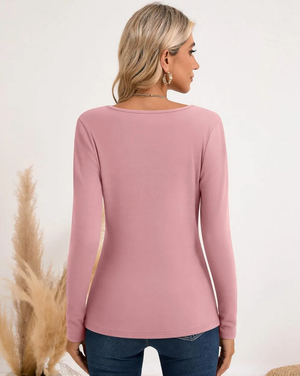 3 Pack Women's Thermal Long Sleeve Shirts Fleece Lined Scoop Neck Stretch Fitted Tops Winter Base Layer Underwear