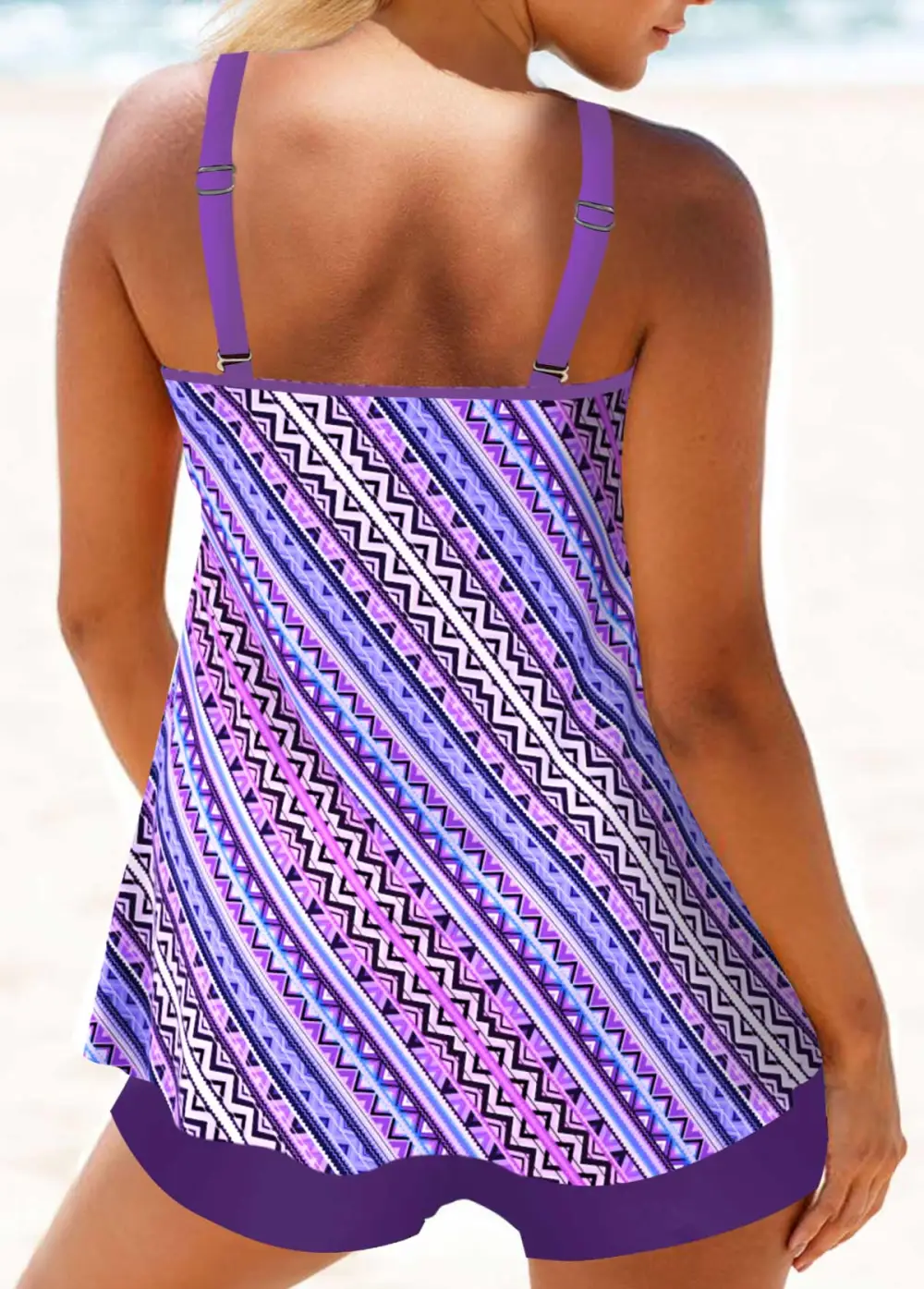 Colorful tie-dye printing Tankini Top