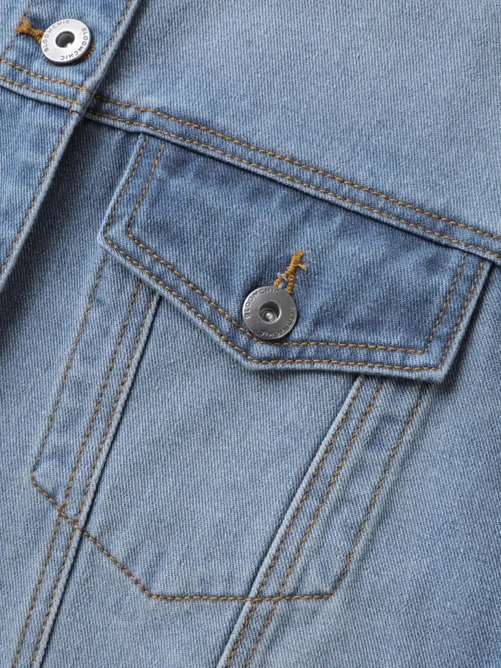 Denim Chest Flaps Cropped Jacket