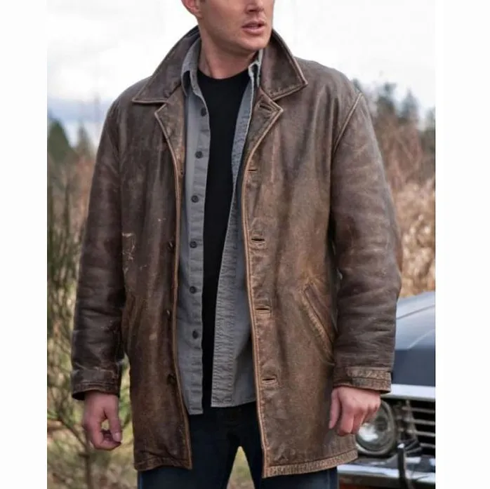 Mens Outdoor Leather Fashion Coat