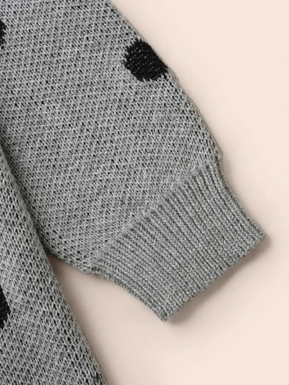 Polka Dot Hooded Patch Pocket Pullover