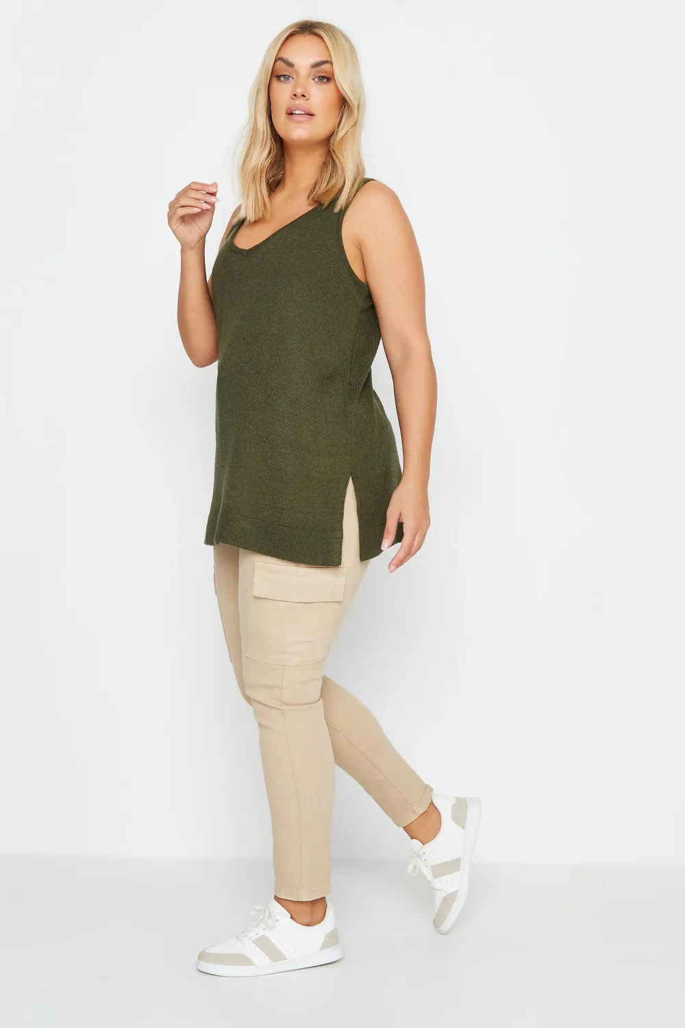 YOURS Curve Black Knitted Vest Top