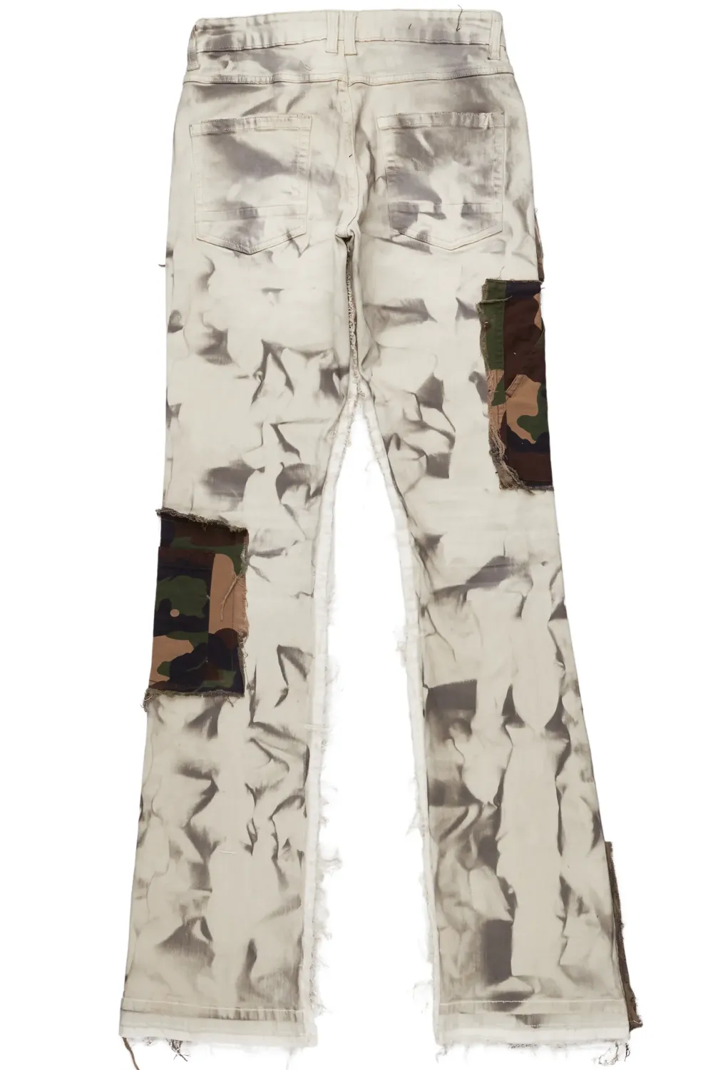 Chad Beige/Camo Patchwork Stacked Jean