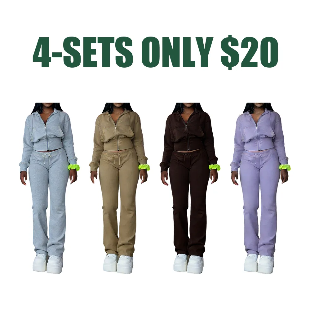 Women's Solid Waffle Knit Two-piece Set