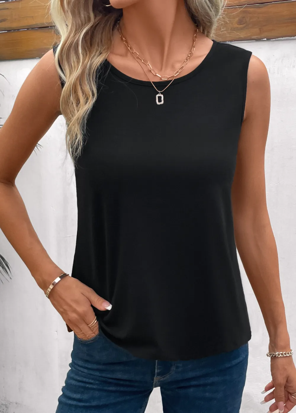 Orange Button Plaid Long Sleeve Round Neck Blouse