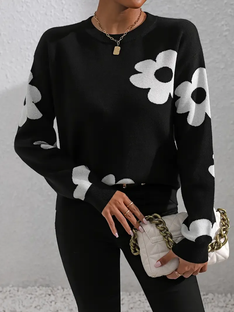 Crew Neck Casual Printing Sweater