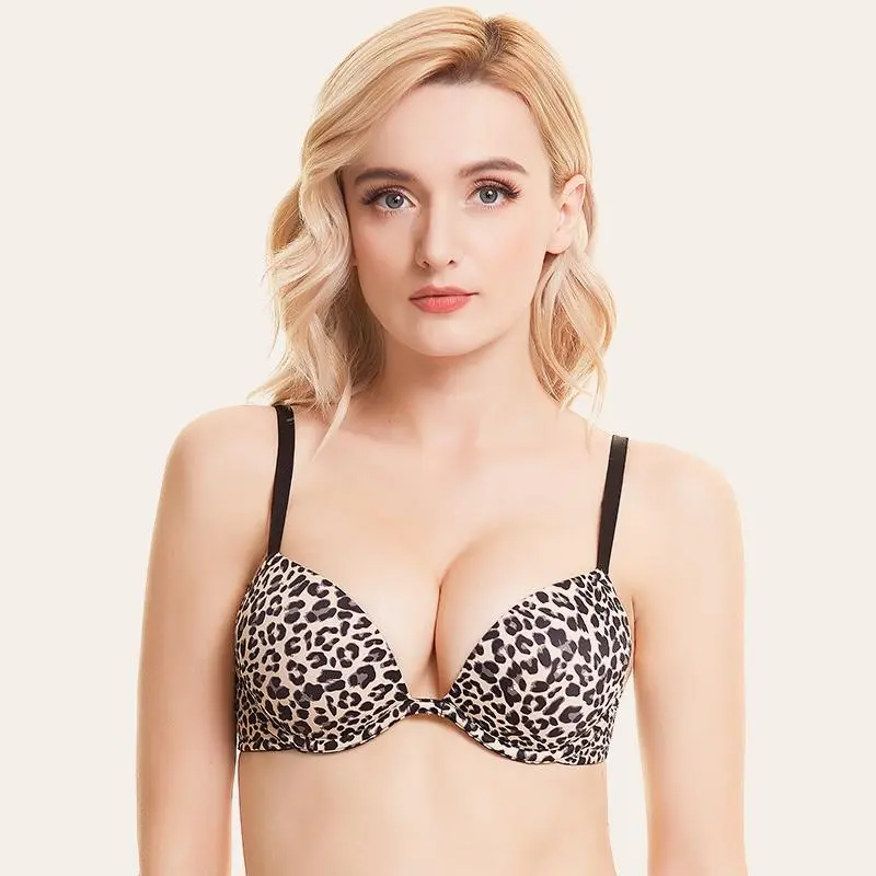 Women's Push Up Bra Deep V Plunge Underwire T-Shirt Bra Multiway 2 Cups Up
