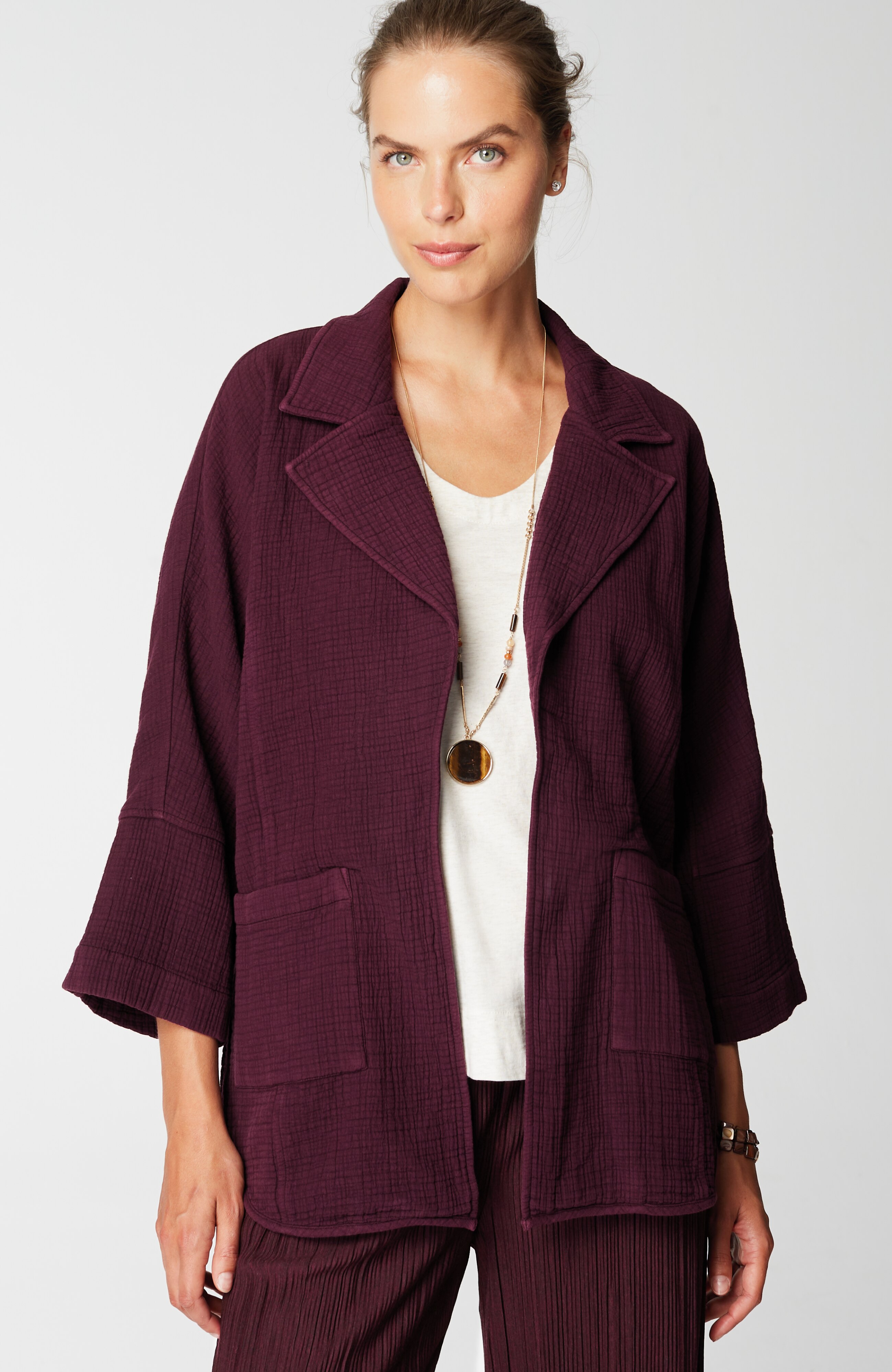 Pure Jill Relaxed Gauze Blazer