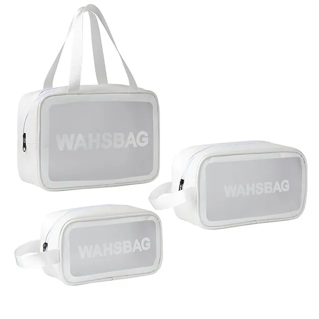 Clear Makeup Bag Waterproof Washing Cosmetic Bag With Zipper Handle Large Capacity Skin Care Products Travel Finishing Storage Bag