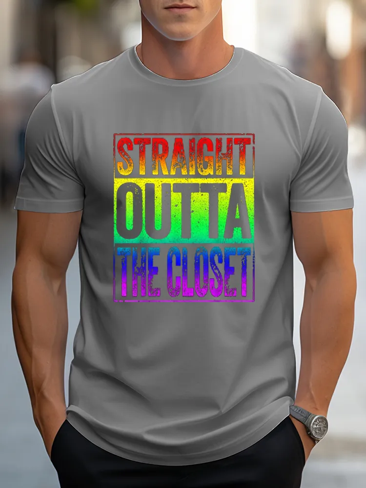 Men'S T-Shirt Straight Outta The Closet T Shirt LGBT Pride Gift Shirt T Shirt