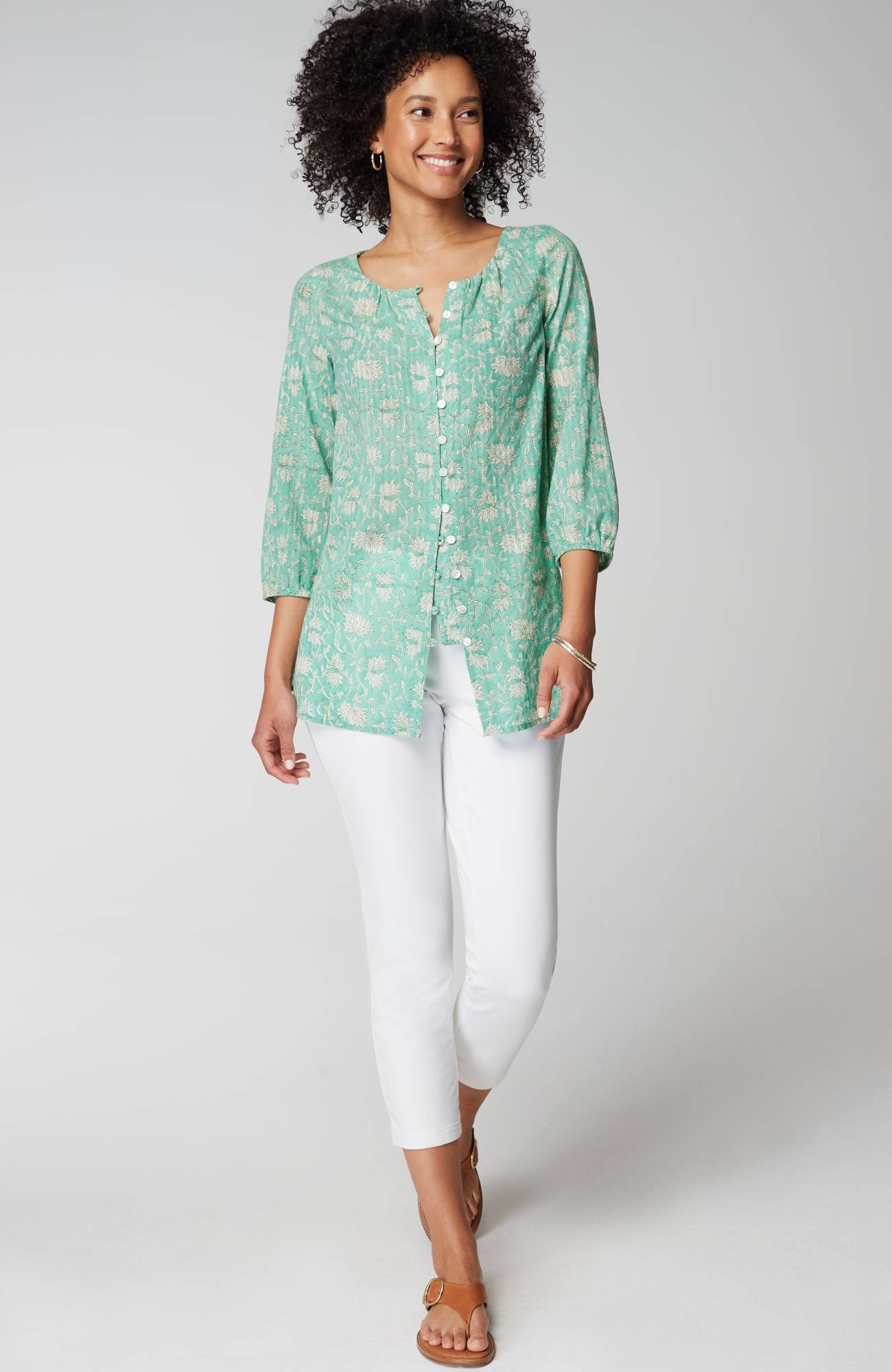Pure Jill Button-Front Tunic