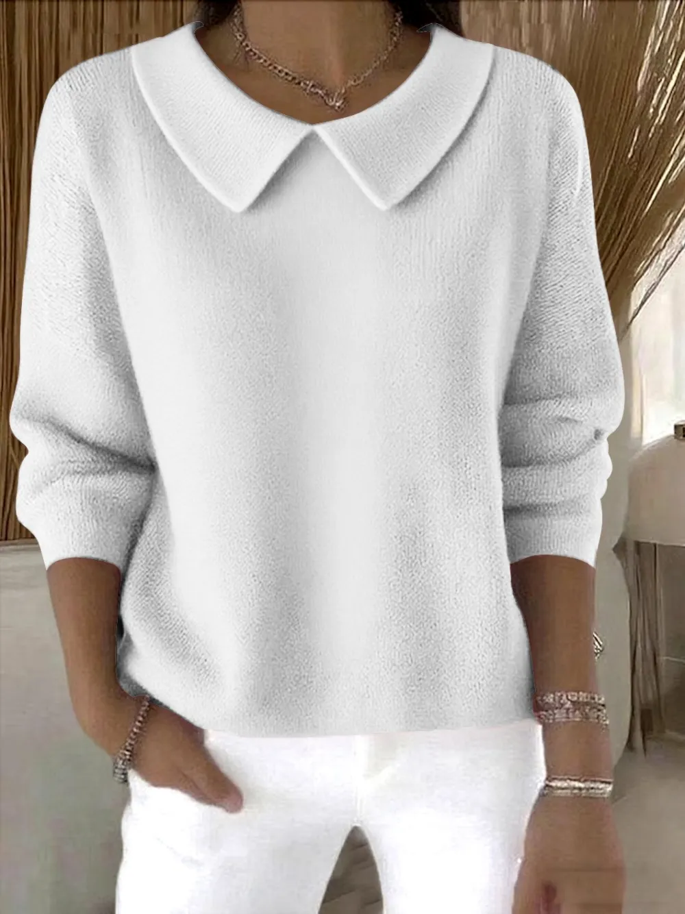 Shawl Collar Casual Cotton Sweater