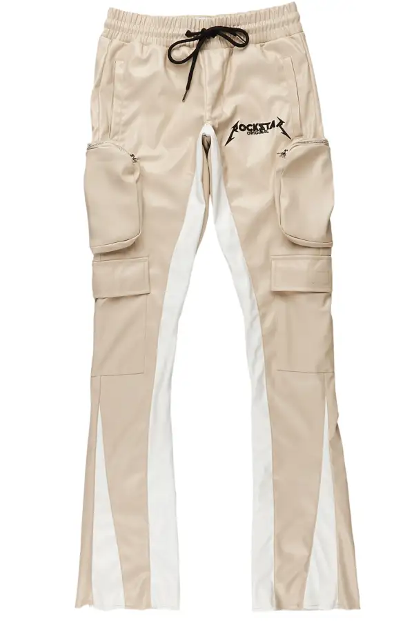 Lawson Beige/White Stacked Flare Pants