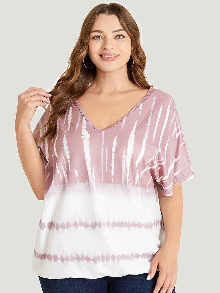 Tie Dye Batwing Sleeve T-shirt
