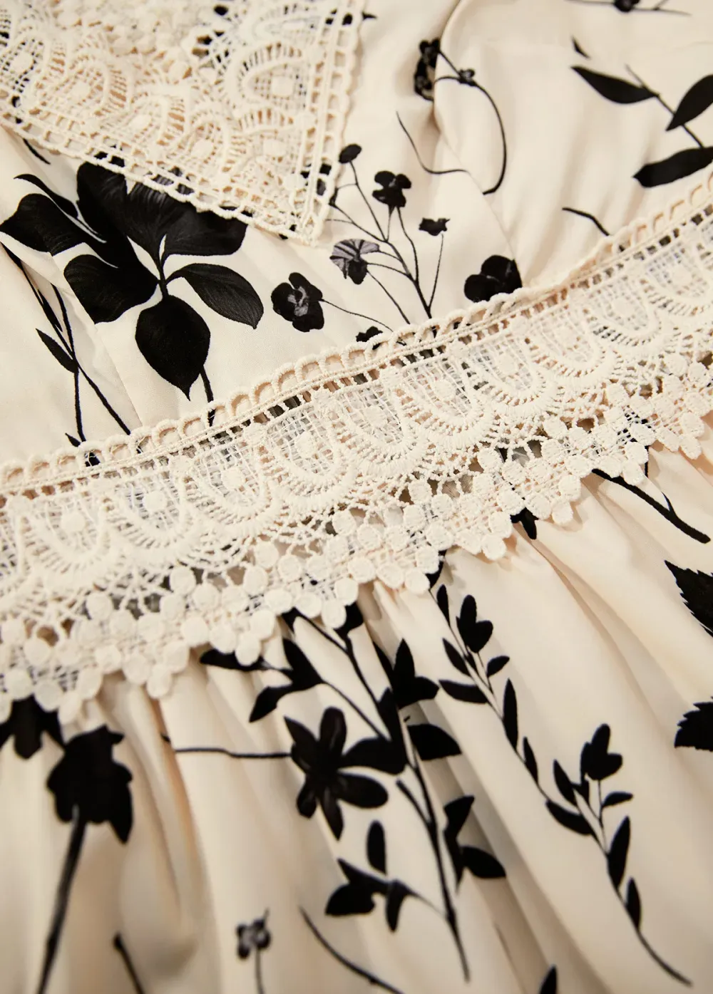 Beige Embroidery Floral Print Sleeveless V Neck Dress