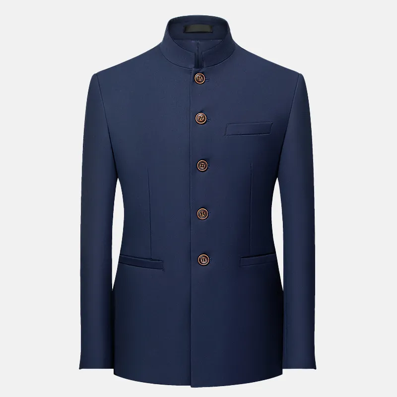 Men's Business Casual Stand Collar Single Breasted Blazer