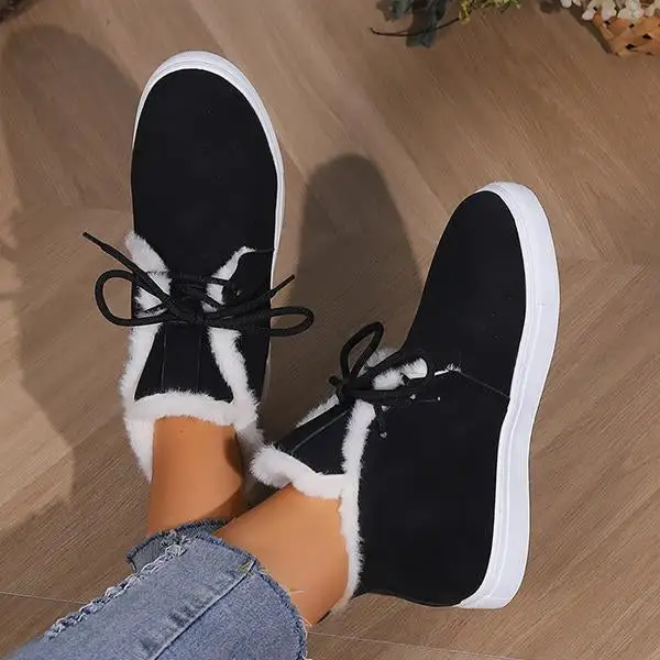 Women's Casual Thick Sole Lace Up Snow Boots 17182477S