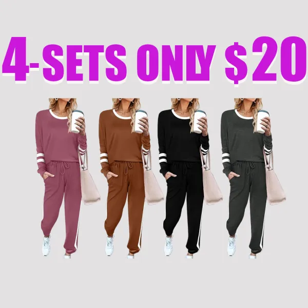 Sweatsuit for Women 2 Piece Outfits for Womens Crewneck Sweatshirts Pullover