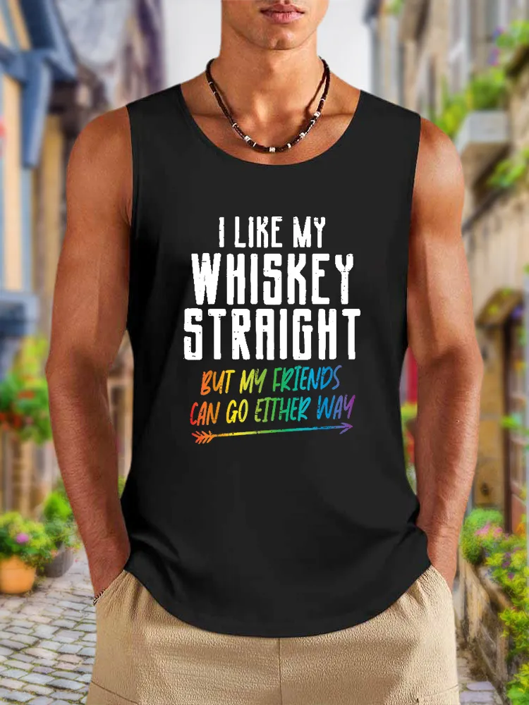 Men'S Vests Like My Whiskey Straight Friends LGBTQ Gay Pride Proud Ally