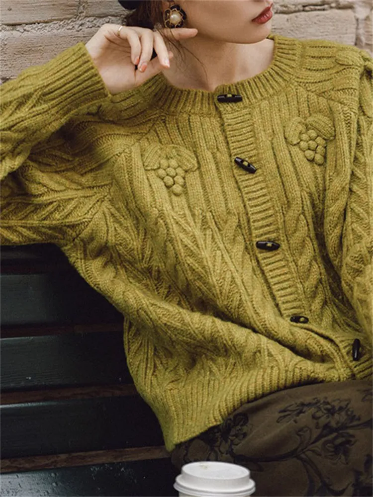 Elegant Retro Gentle Knitted Sweater Jacket