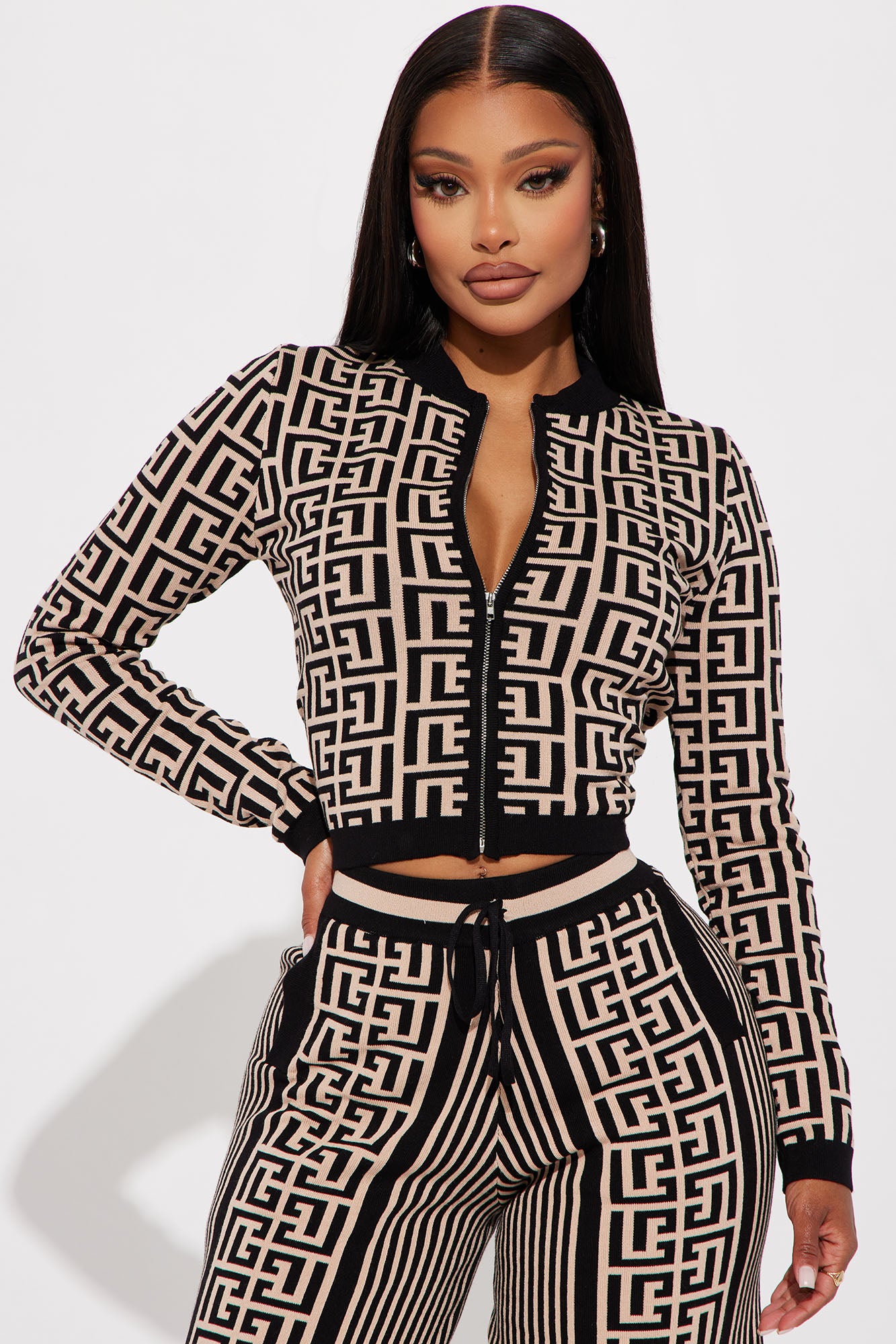 Stay Pretty Sweater Pant Set - Black/combo