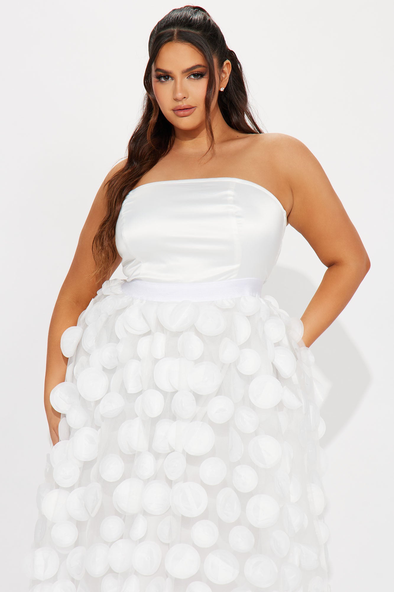 Tina Tulle Midi Dress - White