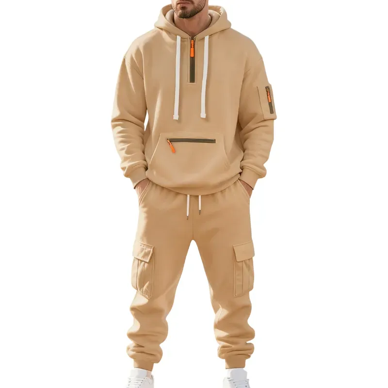 Men's 8-Sets Hoodie & Cargo Pants Tracksuit Set
