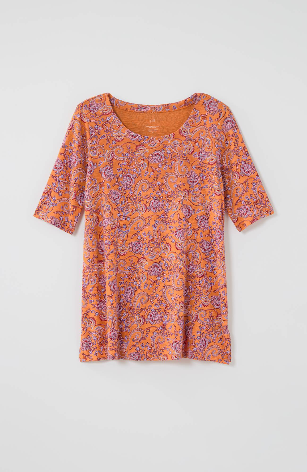 pima-slub scoop-neck side-slit tee
