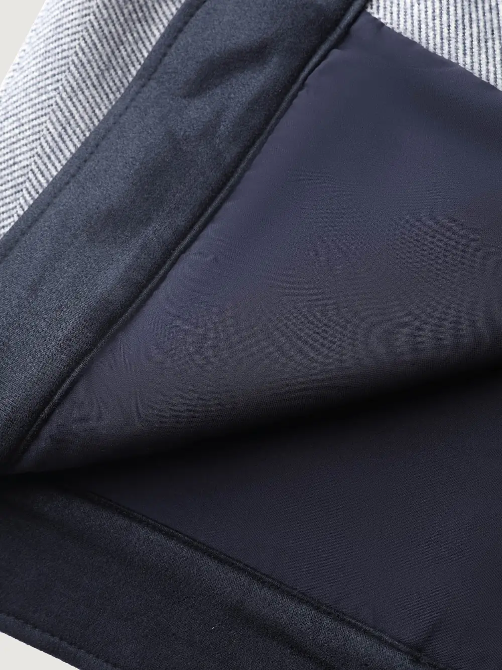 Mixed Material Lined Contrast Jacket