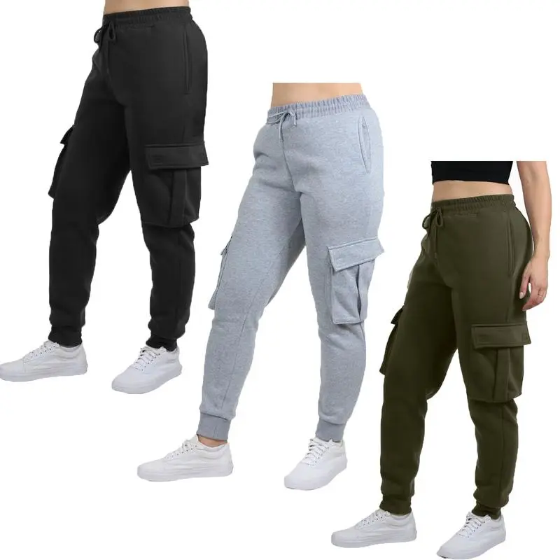 Women's Fleece Lined Cargo Jogger Sweatpants