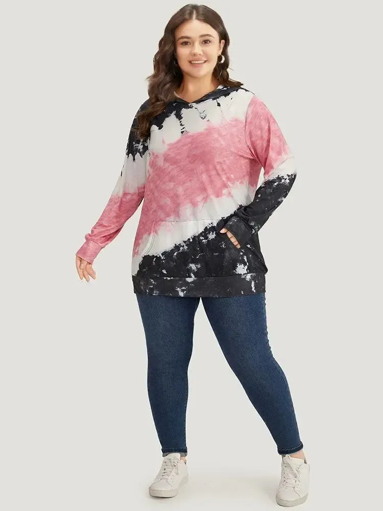 Tie Dye Hooded Pocket Sweatshirt