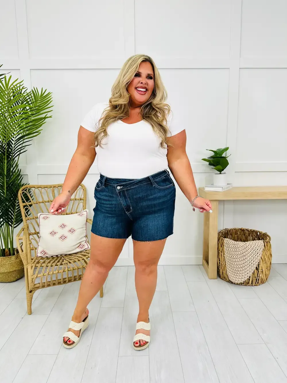 Judy Blue At A Crossroads Criss Cross Shorts