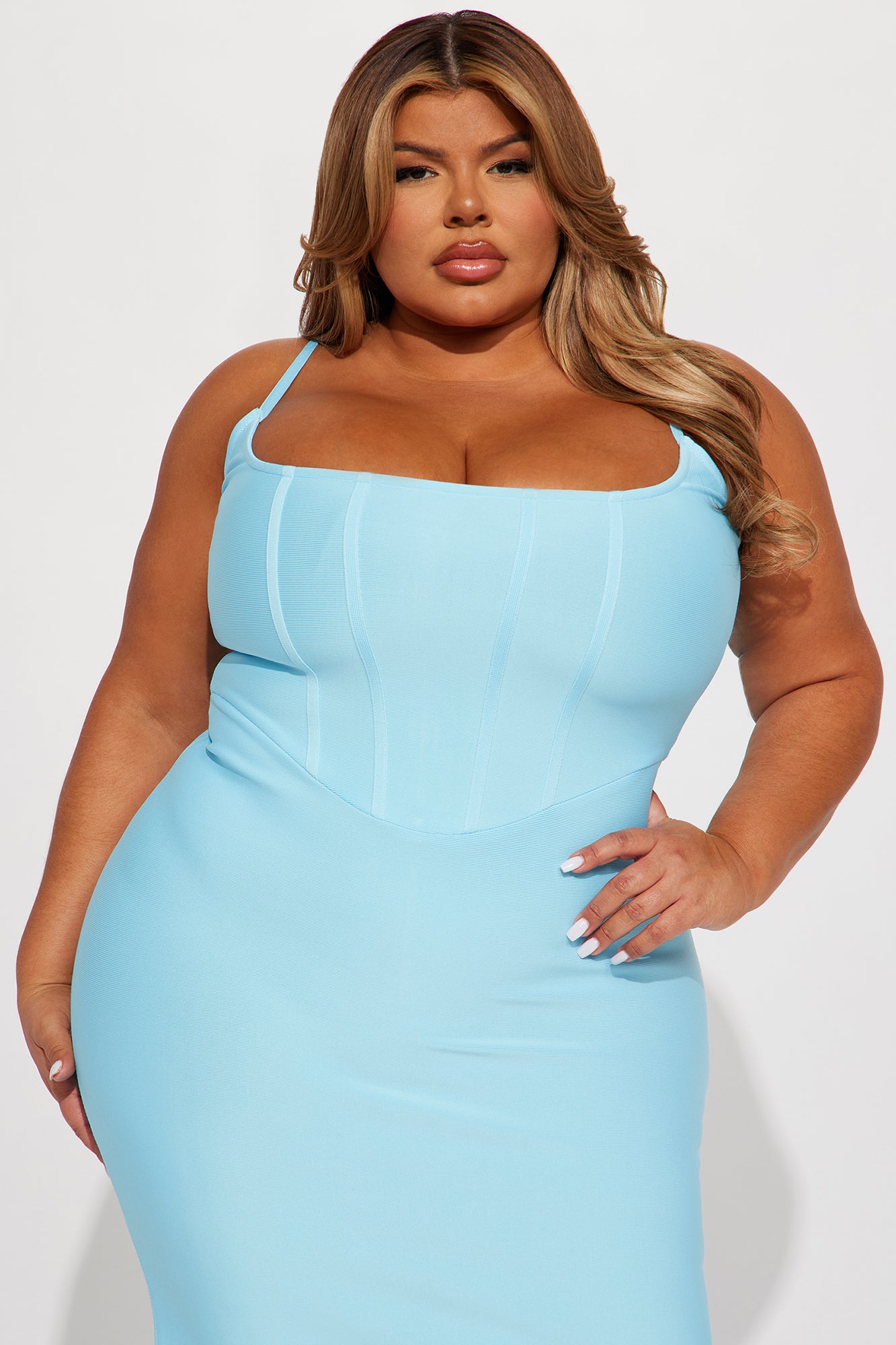 Brenda Bandage Maxi Dress - Light Blue