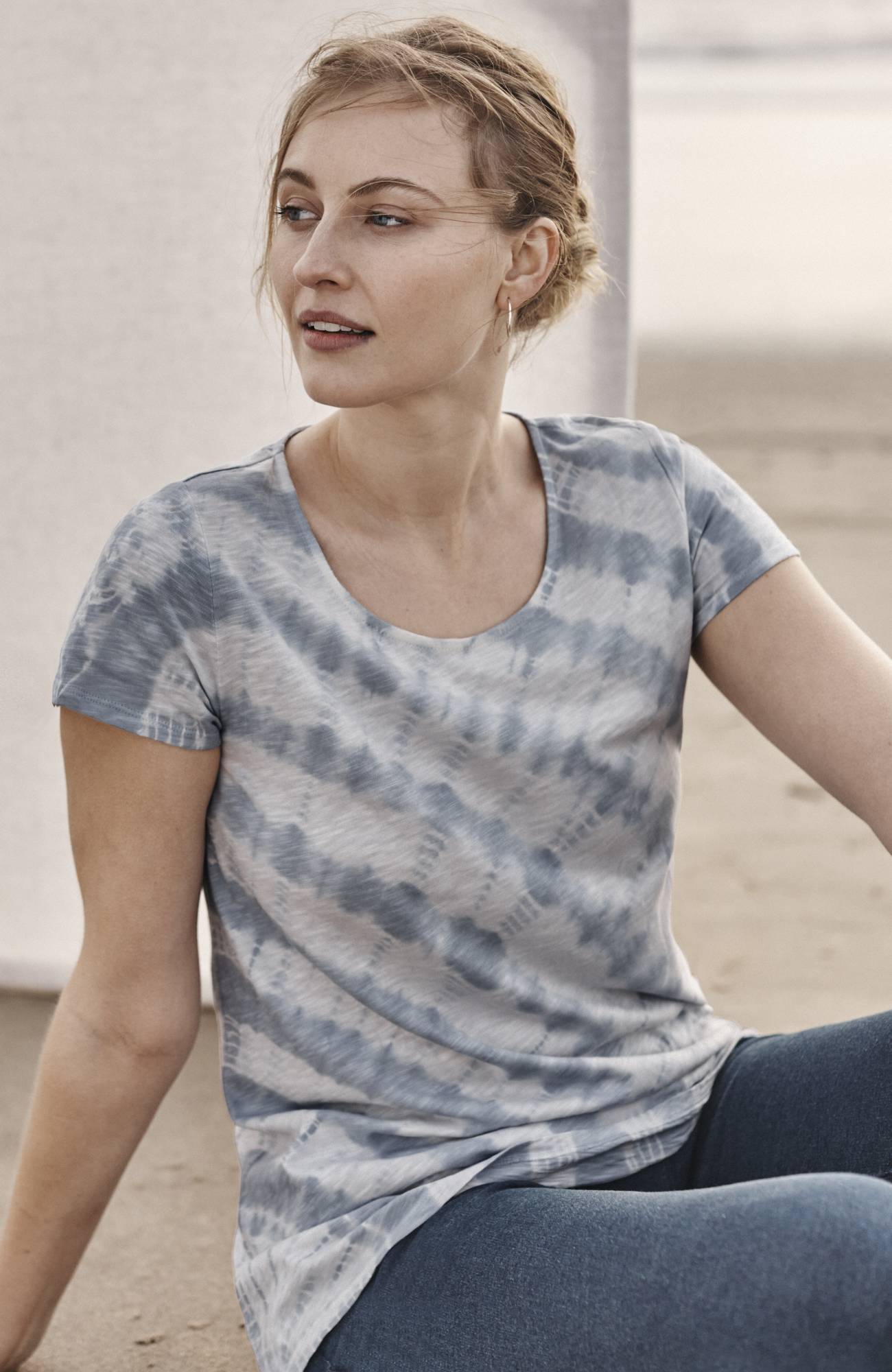 pure jill scoop-neck elliptical tee