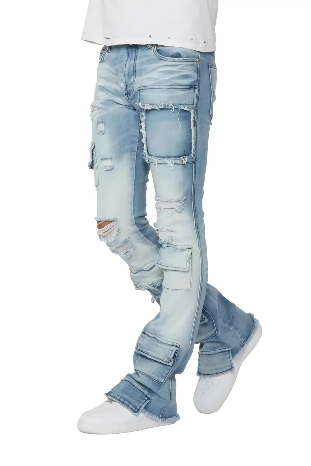 Glenn Blue Stacked Flare Jean