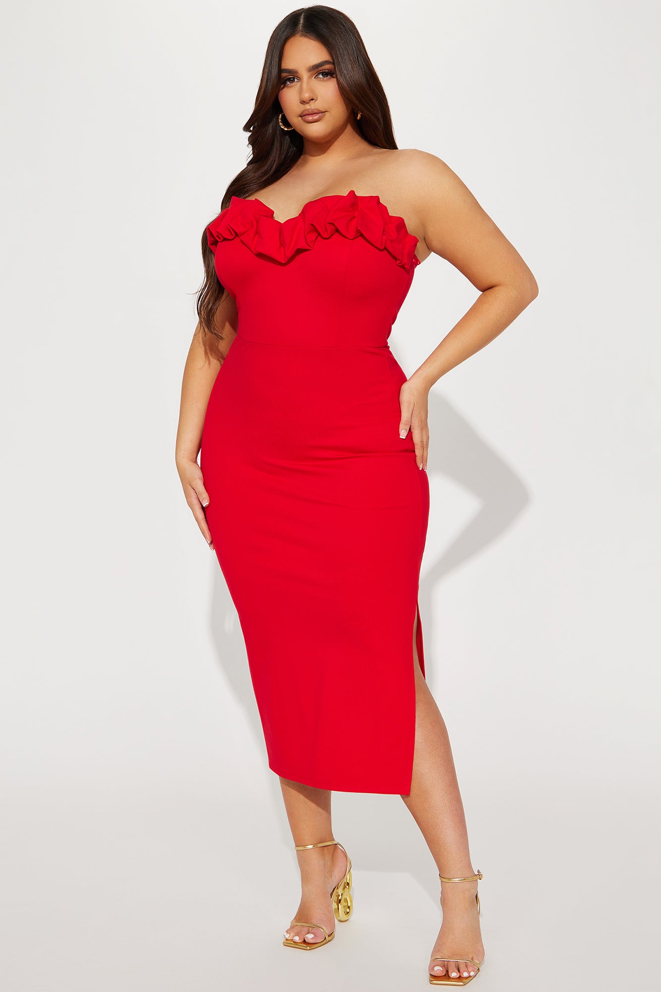 Karla Midi Dress - Red