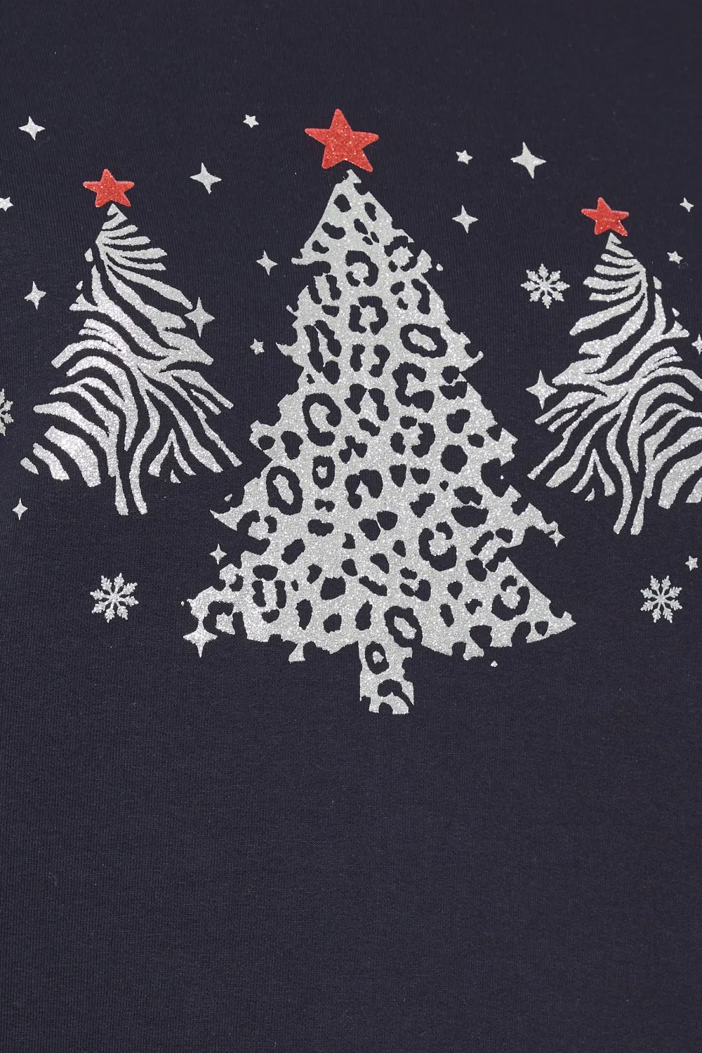 YOURS Curve Grey Metallic Christmas Tree Sweatshirt