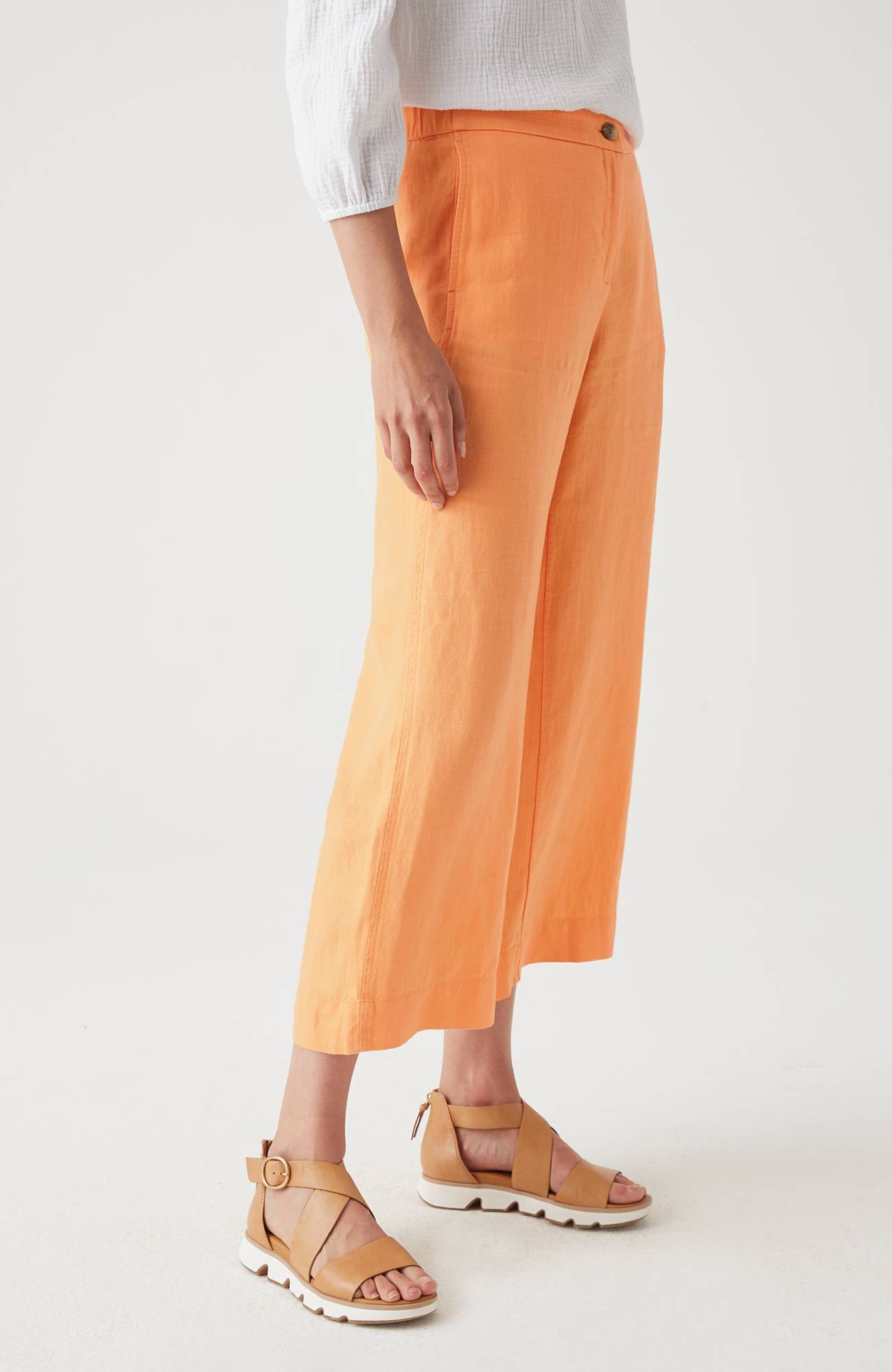 Easy Linen Wide-Leg Crops
