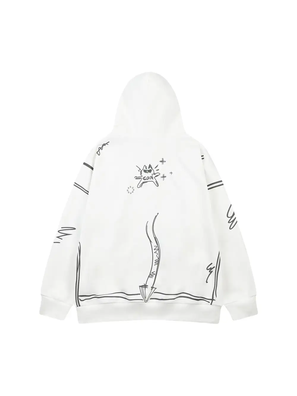 Hand-painted Graffiti Hoodie And Fleece Hoodie