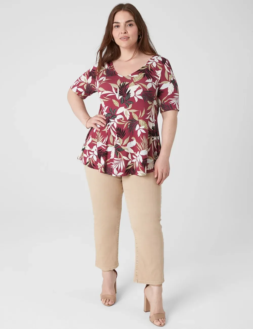 Modern Swing Perfect Sleeve Ruched-Shoulder Tee