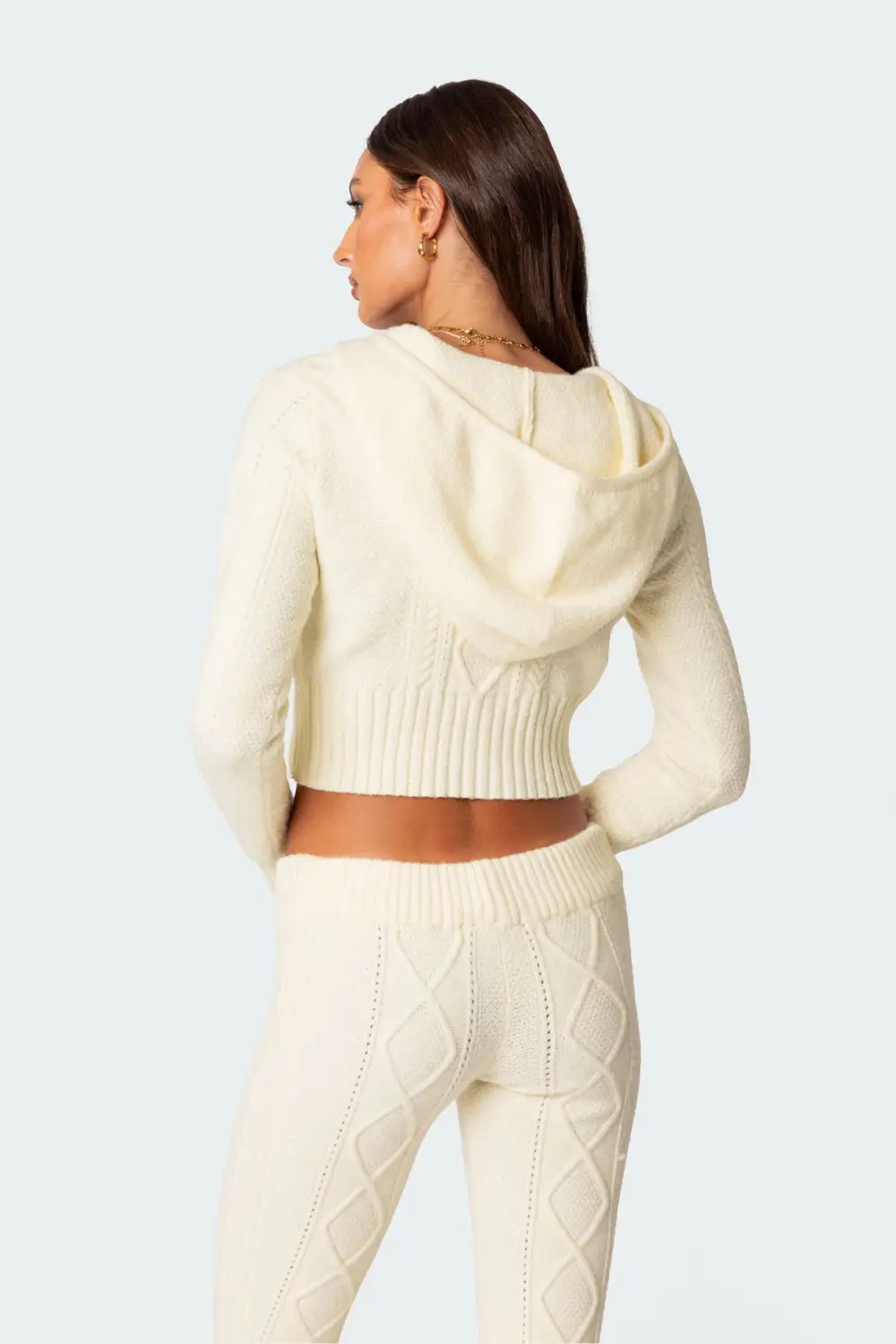 Ray Cable Knit Hooded Cardigan